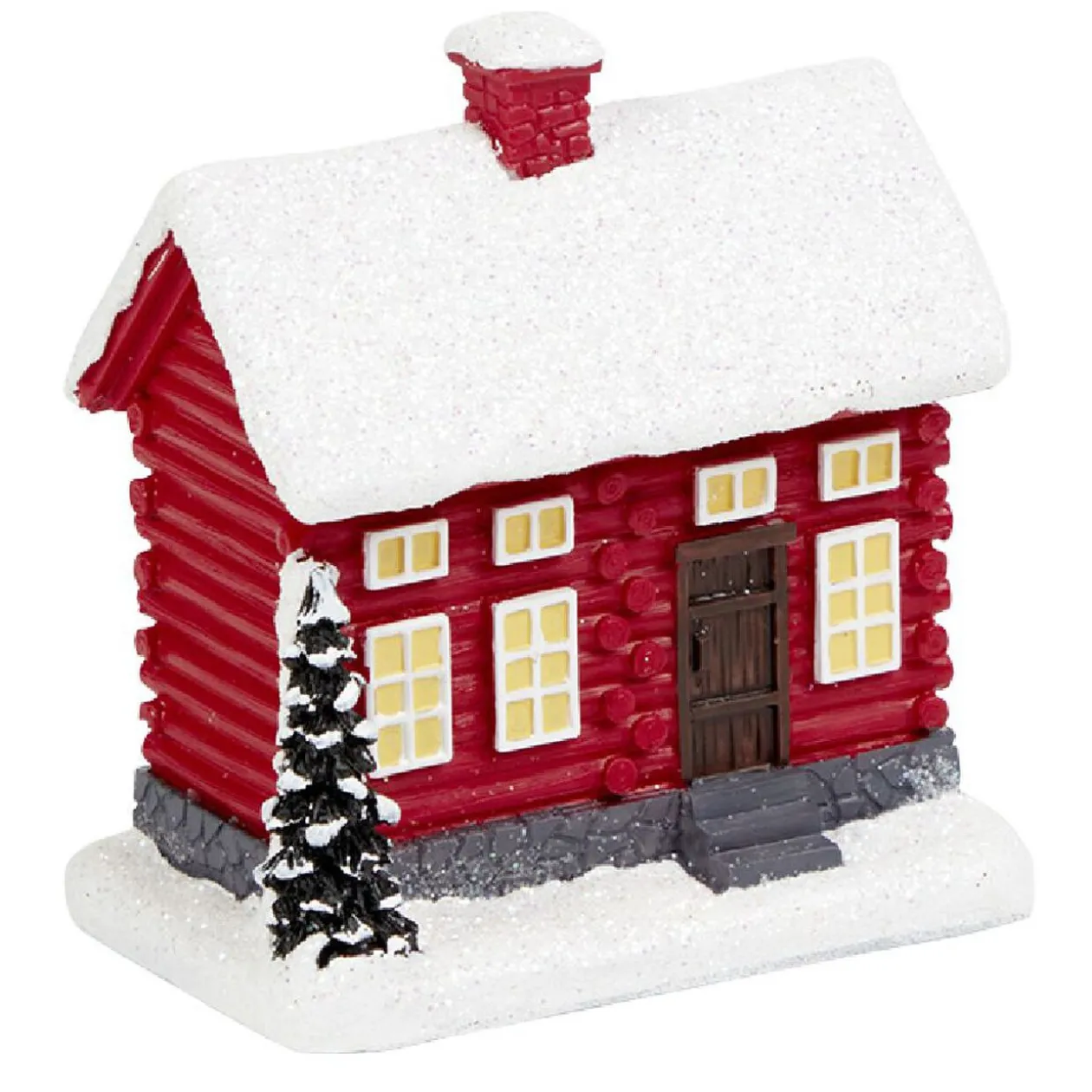 Maison pour village de Noël rouge H8,3cm