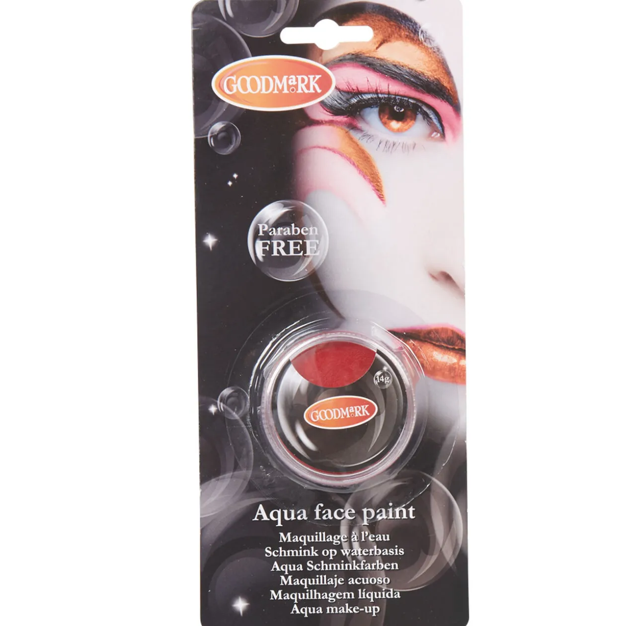 Maquillage fard à l'eau rouge