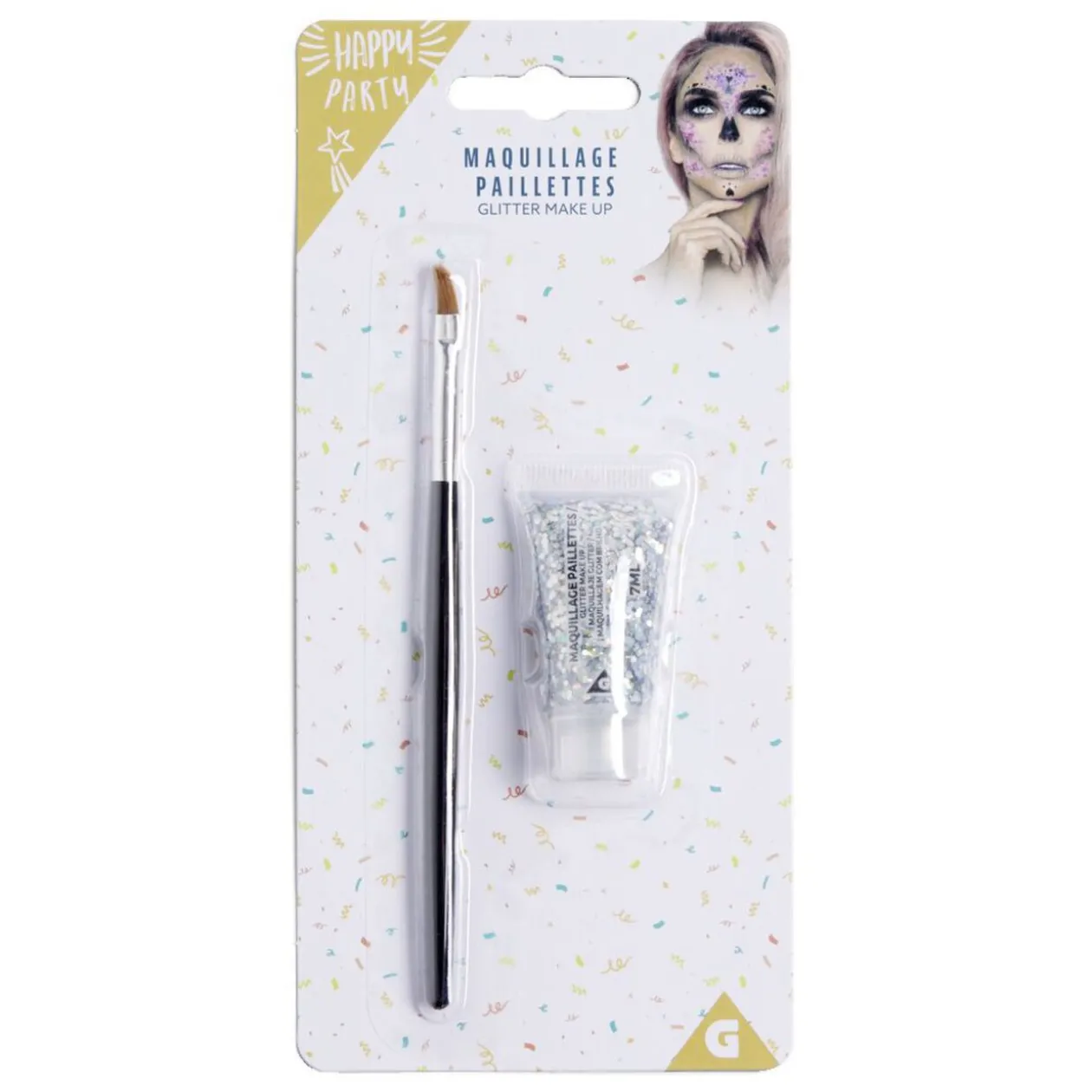 Maquillage paillettes avec pinceau - 4 coloris