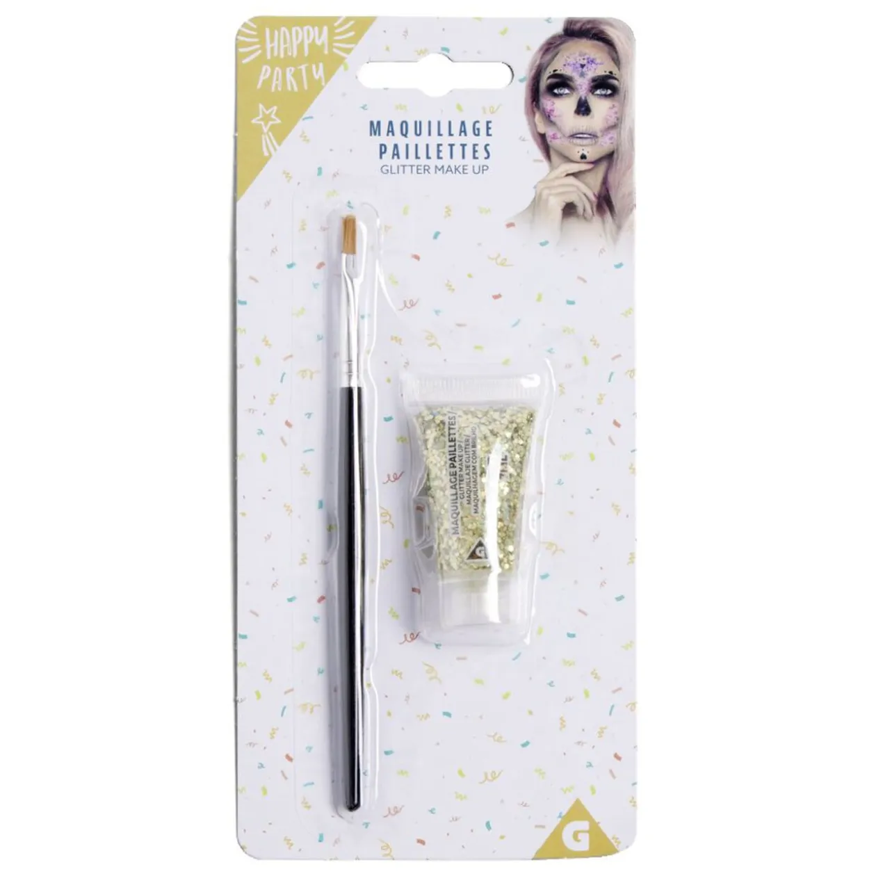 Maquillage paillettes avec pinceau - 4 coloris