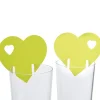 Marque verre coeur vert anis x10
