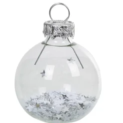 Marque-place de Noël blanc et argent x 6