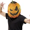 Masque adulte Halloween grosse tête de citrouille orange et noir
