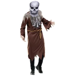 Masque adulte Halloween tête de mort grise