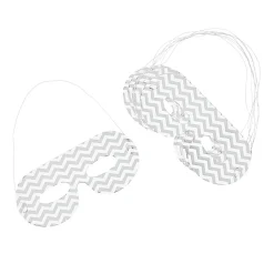 Masque de fête motif zig zag noir, blanc et argenté en carton x 8