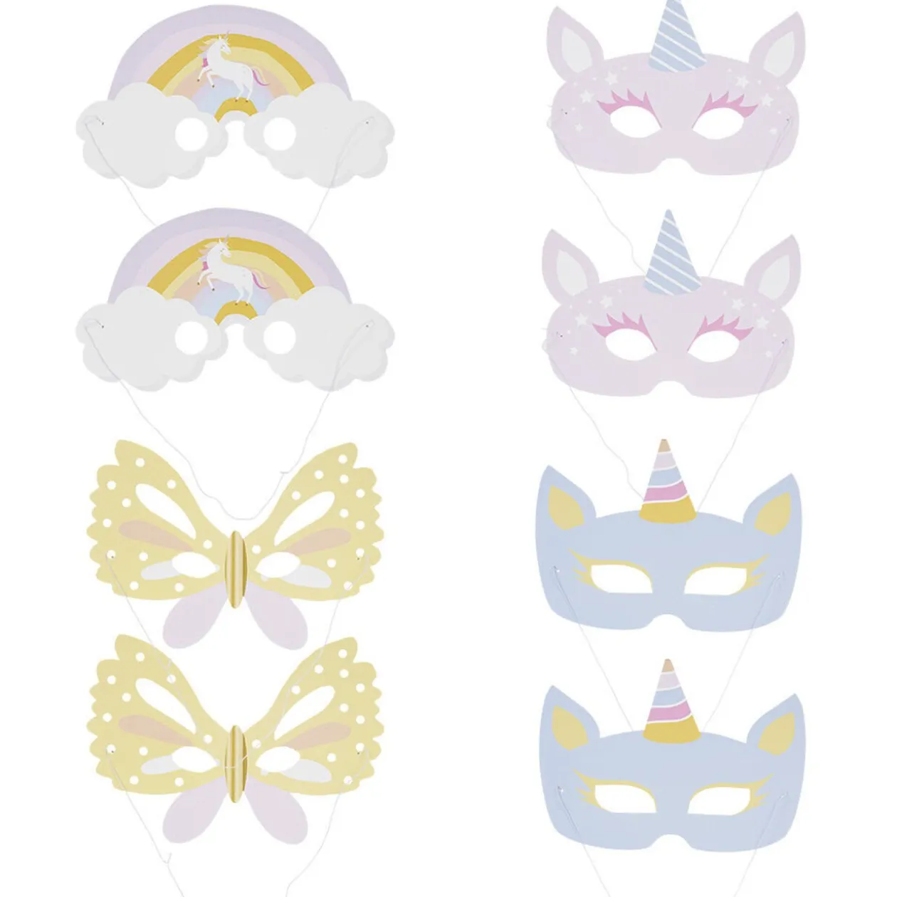 Masque fée licorne x8
