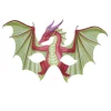Masque yeux enfant dragon rouge et vert