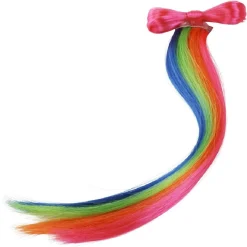 Méche de cheveux colorée + noeud en polyester