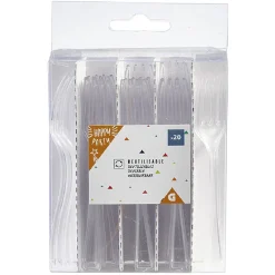 Mini fourchette plastique réutilisable x20