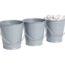 Mini seau argenté x3