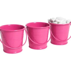 Mini seau rose fuchsia x3