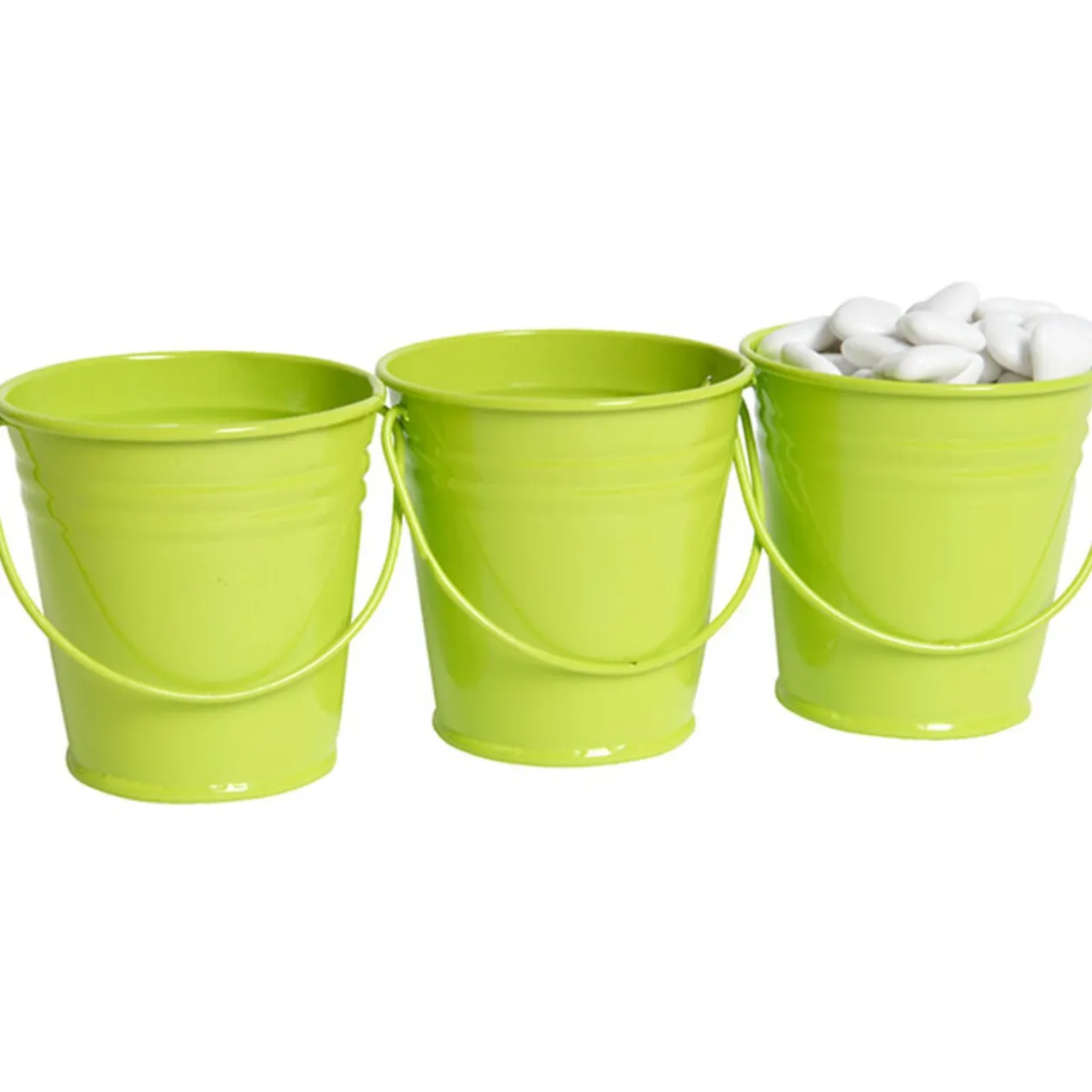 Mini seau vert anis x3