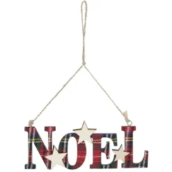 Mot Noël à suspendre en bois décoration vintage
