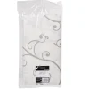 Nappe blanche motif branche argentée effet satin