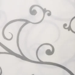 Nappe blanche motif branche argentée effet satin