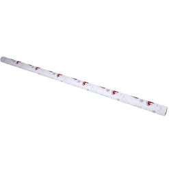 Nappe damassée blanche avec motif de Noel rouge en papier