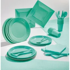 Nappe damassée bleu turquoise