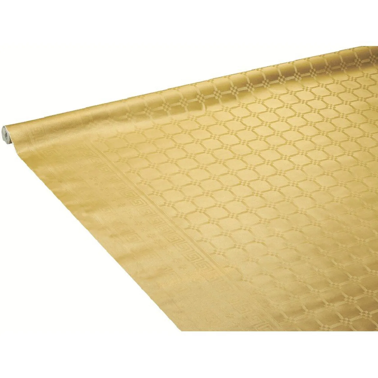Nappe damassée dorée en papier 6 m