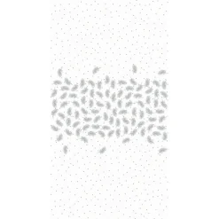 Nappe damassée en papier blanc motif plumes