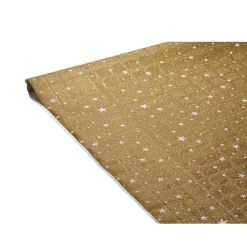 Nappe damassée en papier doré étoile blanche