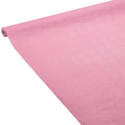 Nappe damassée en papier rose L 6 m