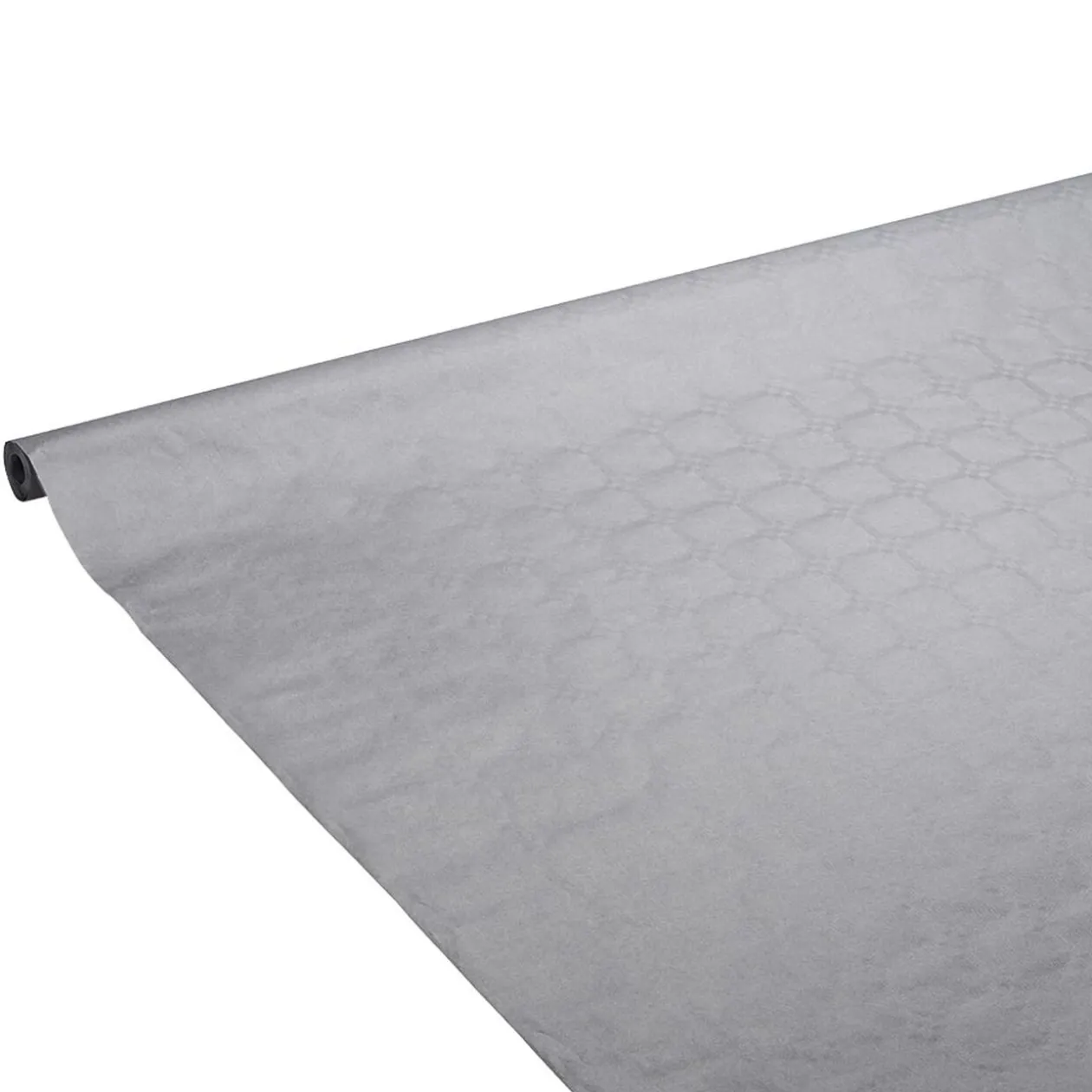 Nappe damassée gris clair en papier 6 m