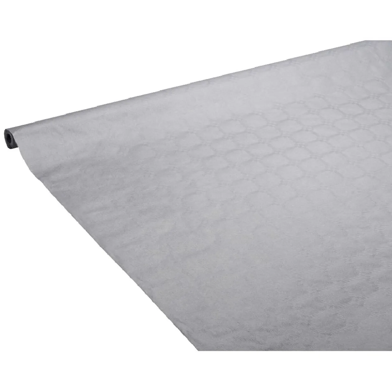 Nappe damassée gris clair en papier 6 m