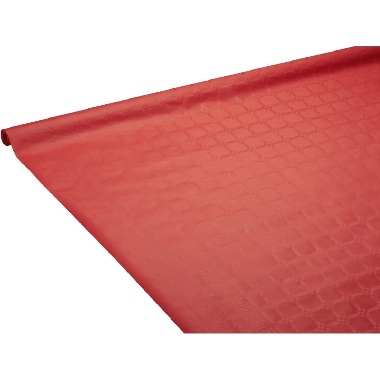 Nappe damassée rouge en papier 6 m
