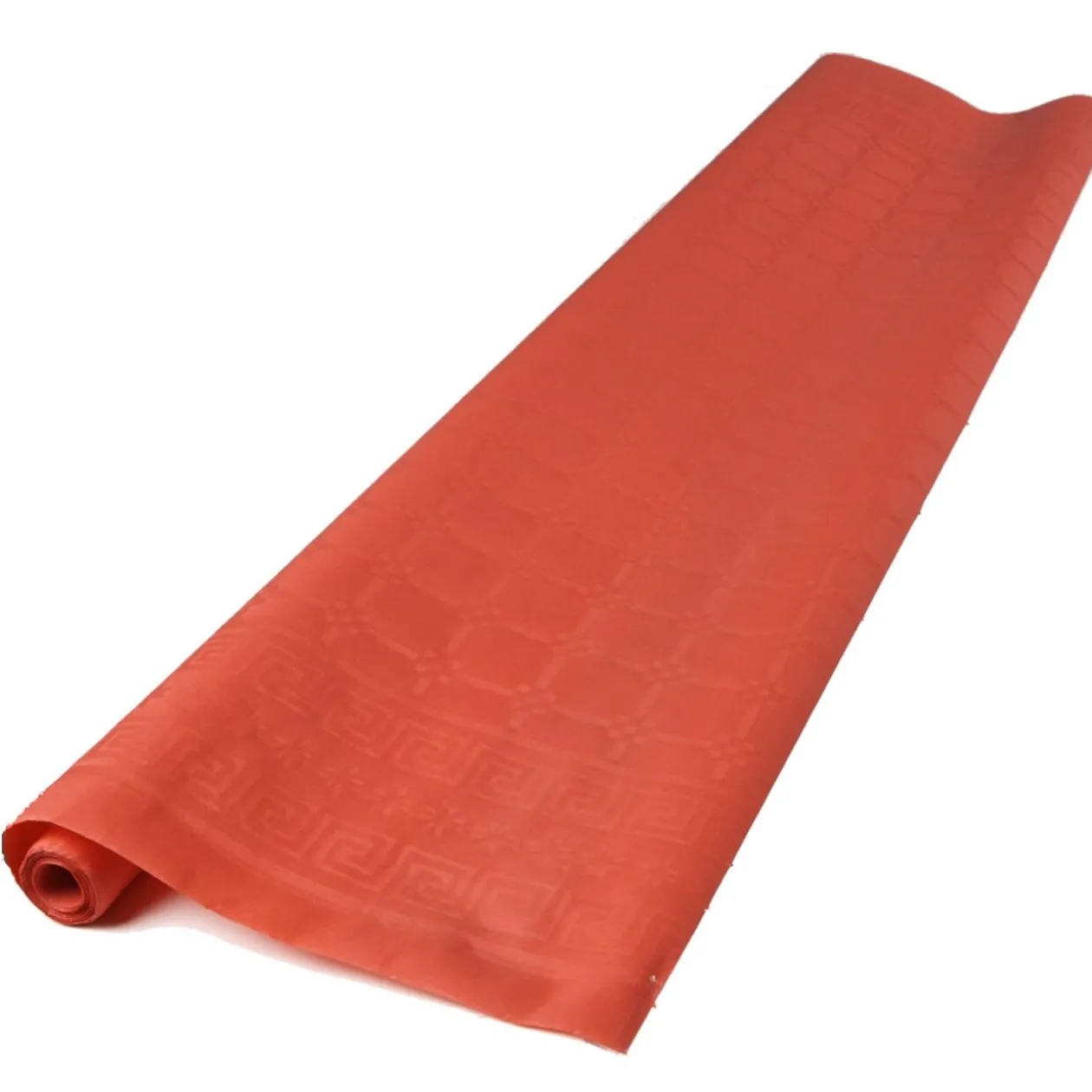 Nappe damassée rouge en papier 6 m