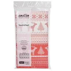 Nappe en papier rouge et blanc motifs Noël
