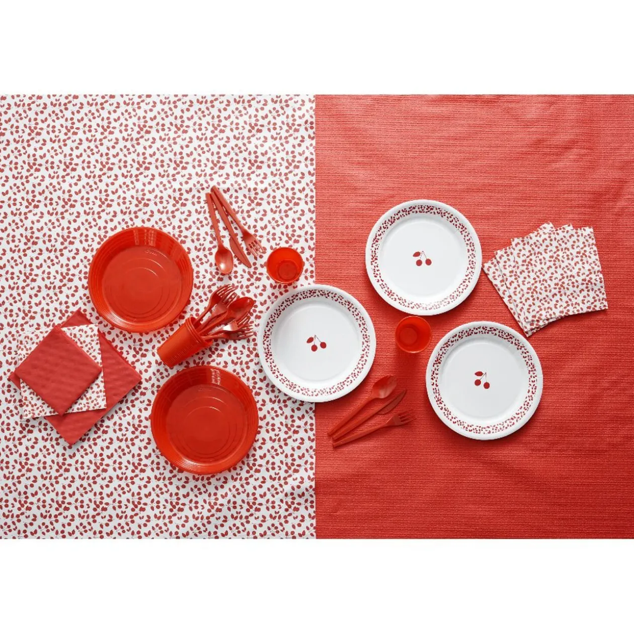 Nappe gauffrée rouge en papier 20 m