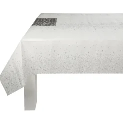 Nappe pliée blanche motif étoiles argentées