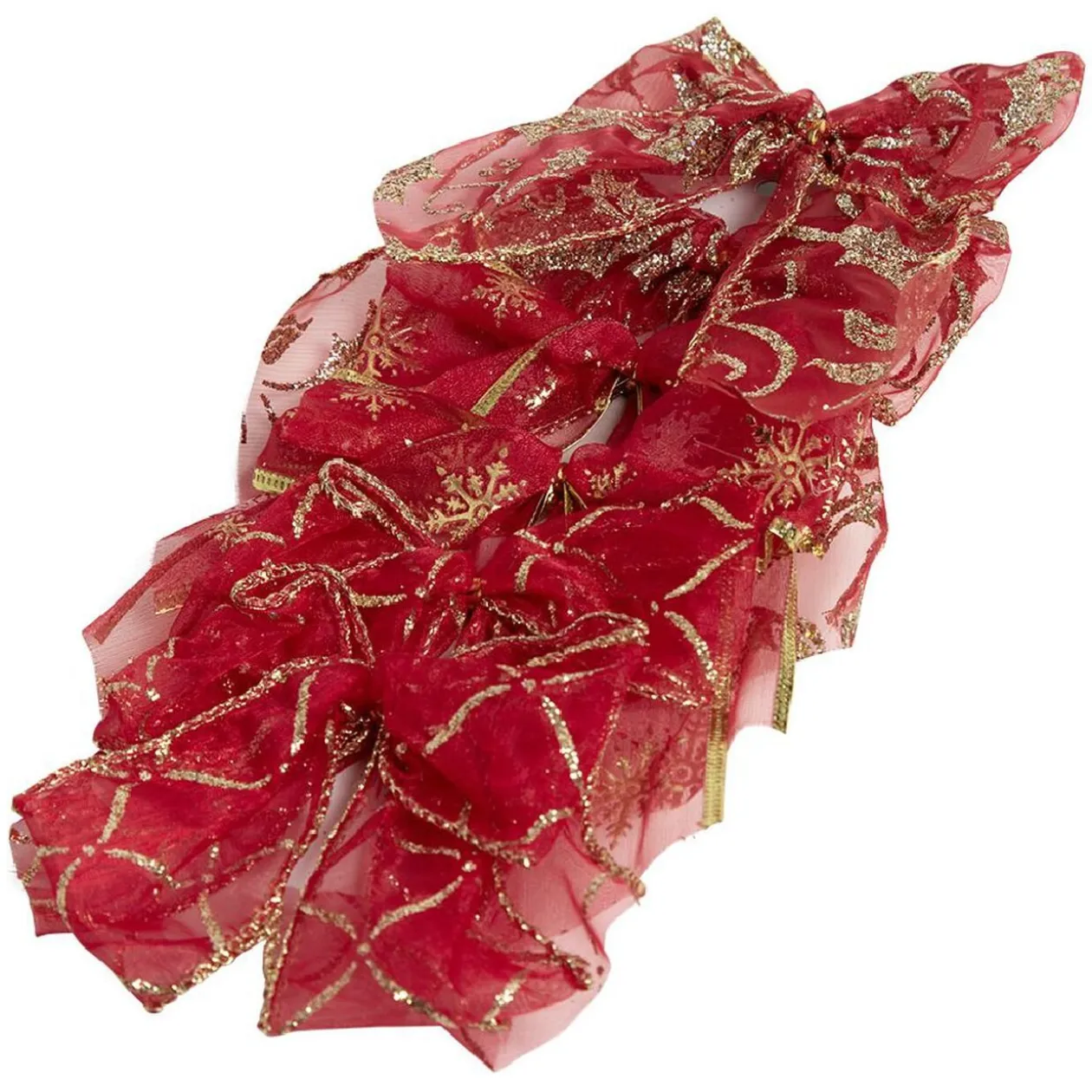 Noeud à suspendre en tissu rouge x6