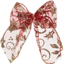 Noeud à suspendre en tissu rouge x6