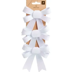 Noeud à suspendre pailleté blanc iridescent x3