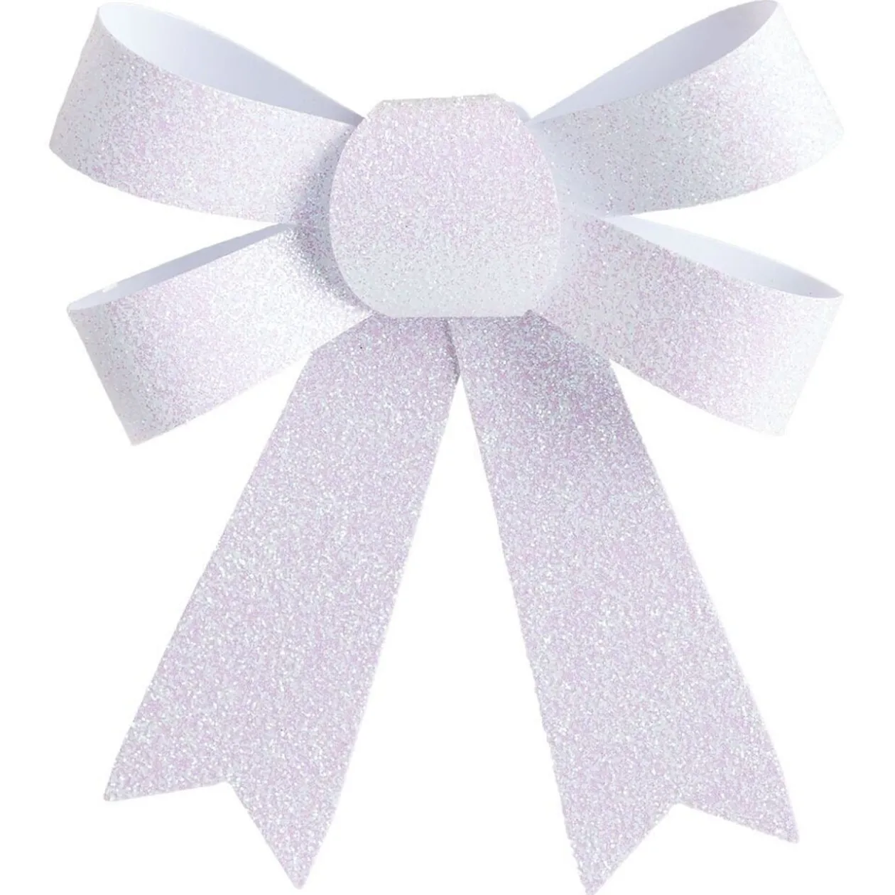 Noeud à suspendre pailleté blanc iridescent x3