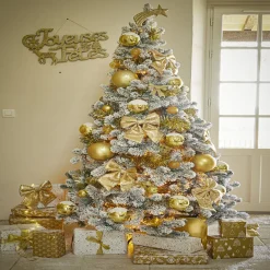 Noeud à suspendre sequin doré 23xH25cm