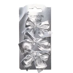 Noeud argenté de Noël x 3