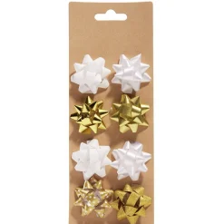 Noeud bolduc blanc doré x8