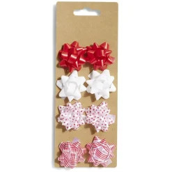 Noeud bolduc rouge et blanc x8