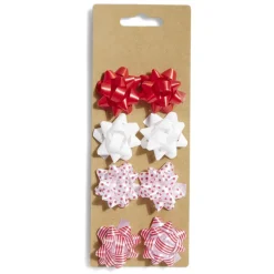 Noeud bolduc rouge et blanc x8