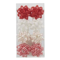 Noeud cadeaux rouge et blanc X8