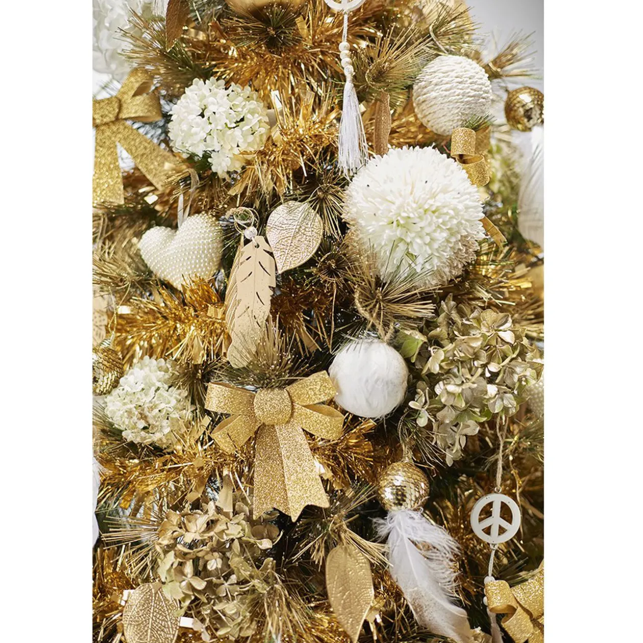 Noeud de Noël doré à suspendre x3