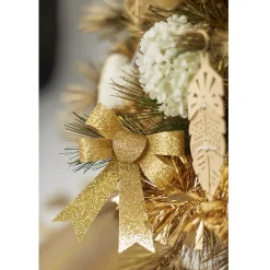 Noeud de Noël doré à suspendre x3