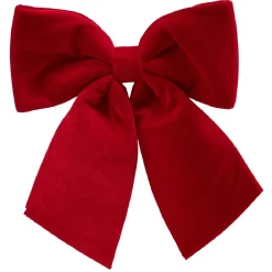 Noeud de Noël XL velours rouge à suspendre H. 40cm