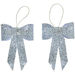 Noeud lumineux argenté 10 LED x2