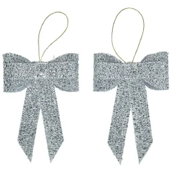 Noeud lumineux argenté 10 LED x2