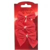 Noeud Noël rouge satiné x 3
