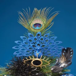 Oeil miroir à suspendre doré