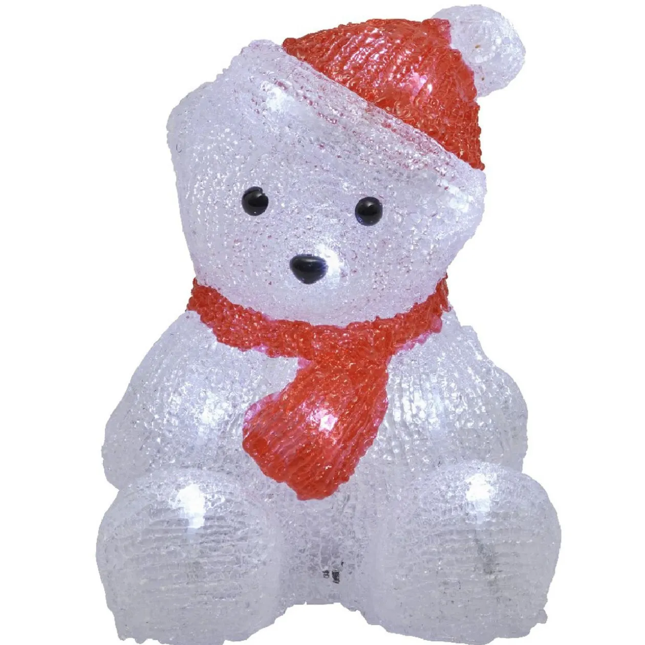 Ourson lumineux Noël bonnet rouge